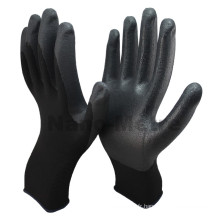 NMSAFETY nylon noir et spandex avec gant de travail enduit de micro-mousse de nitrile